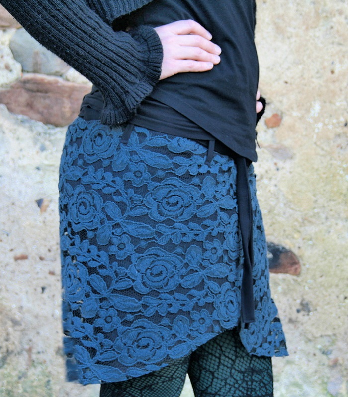 The Sastre. Falda encaje azul gris